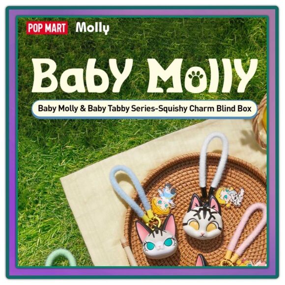 Pop Mart Baby Molly & Baby Tabby Series Squishy Charm - Milk Lover - Picture 2 of 16